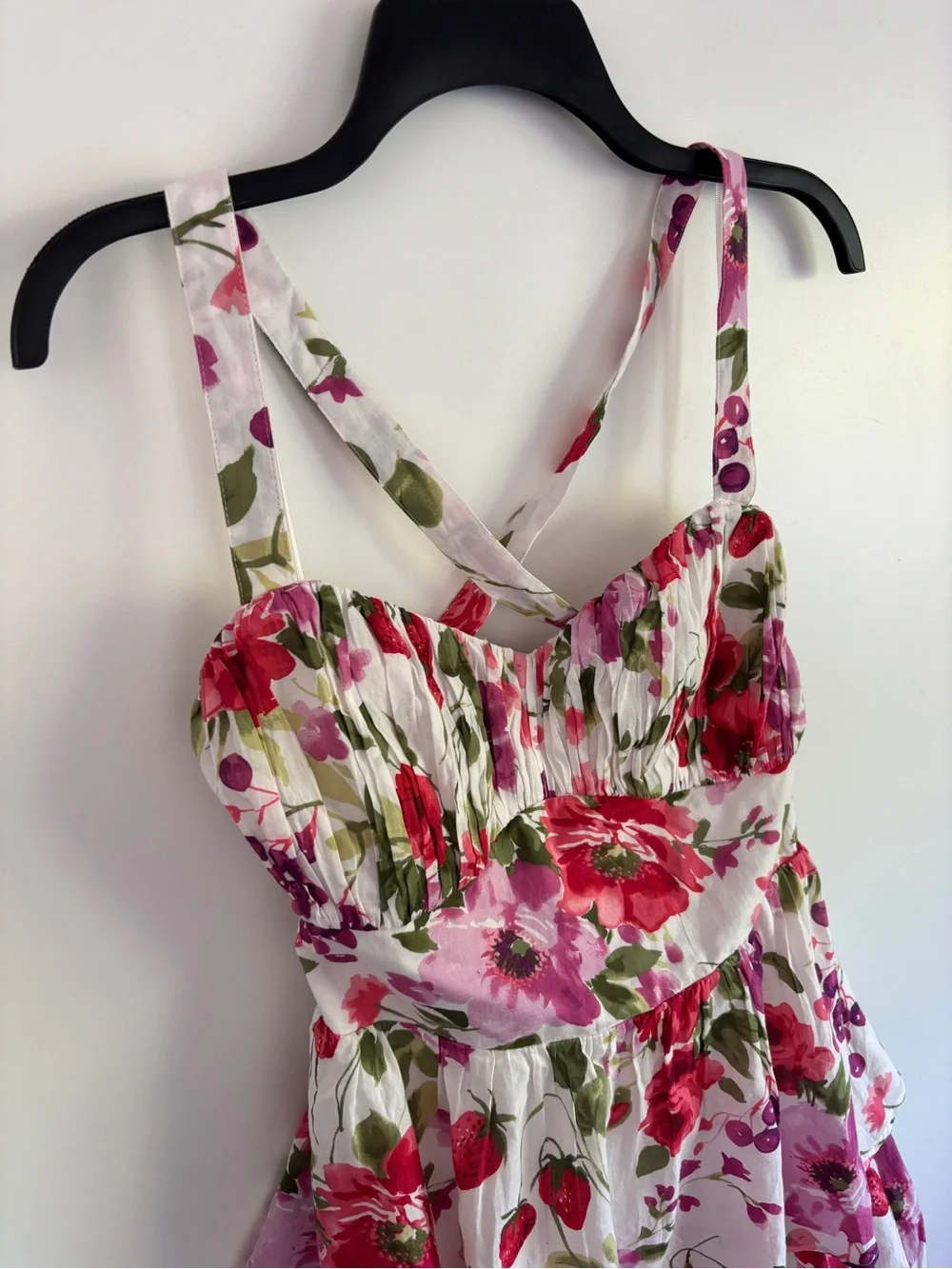 Abercrombie & Fitch NWT Floral Tiered Maxi Dress Cross Tie Back